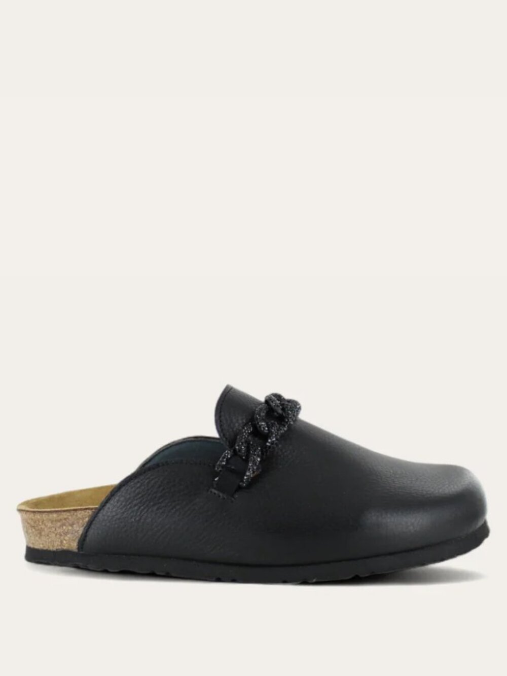 NAOT Memphis Mules Clogs Leather Black Jewel Chain SZ 8 EU 39